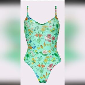 NWOT Parade Floral Green Bodysuit